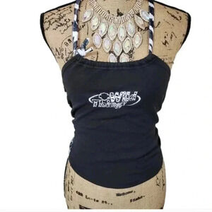 HARLEY Davidson Vintage Halter zebra print Tank. Size Xl